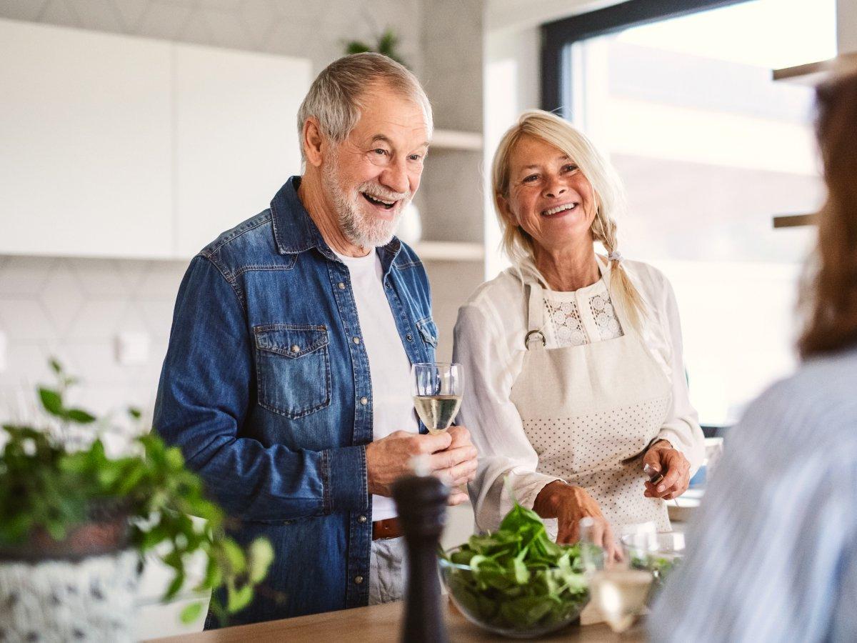 Older couple laughing